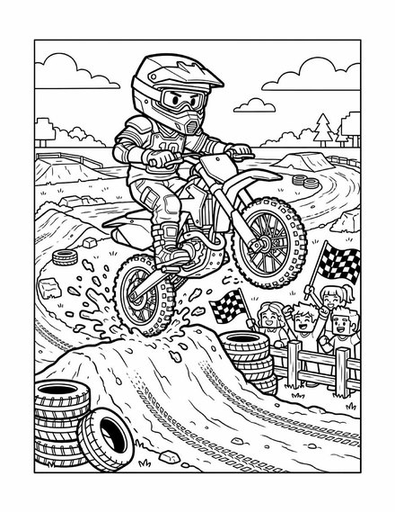 Coloring page: Motocross Track