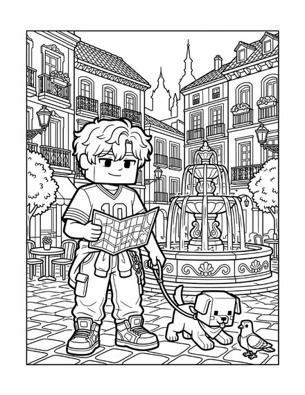 Coloring page: Hello, Madrid!