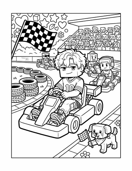 Coloring page: Kart Race