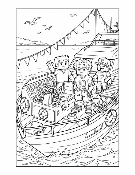 Coloring page: Boat Trip