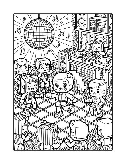 Coloring page: Disco Party